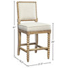 Sara Upholstered Counter Stool, Neutral - French Country - Bar Stools ...