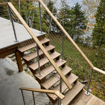 Stairs and deck railing project in Quebec, Canada