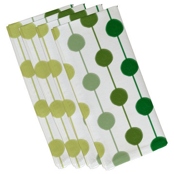Brady Beads, Stripe Print Napkin, Set of 4, Green
