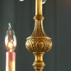 Consigned Vintage Rococo 6-Arm Chandelier Metal w/ Glass Pendants