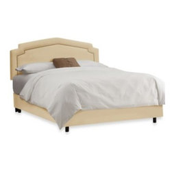 Skyline Furniture - Skyline Nail Button Bed in Linen Sandstone - Beds