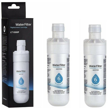 2 PACK LT1000P Fit LG LT1000P ADQ747935, Refrigerator Water Filter Black