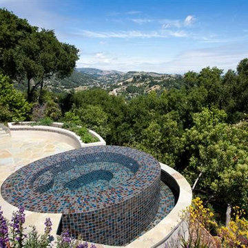 Glass Tile Mosaic Spa (negative, vanishing, infinity edge)