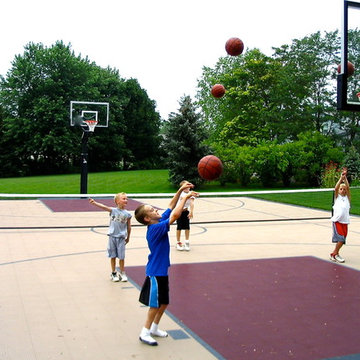 SnapSports® Family Fun on an outdoor Backyard Multi-Court