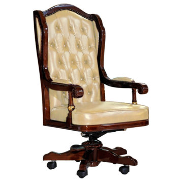 Infinity Leather Executive Chair, Beige