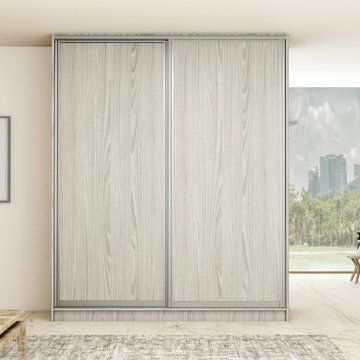 Wooden Sliding Wardrobe With Pocket Door System in Light Grey! Inspired Elements
