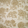 22" King Bed Skirt Gathered French Country Toile Suede Brown