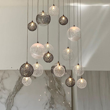 Modern interior-design-dining-room, contemporary-design-staircase-chandelier