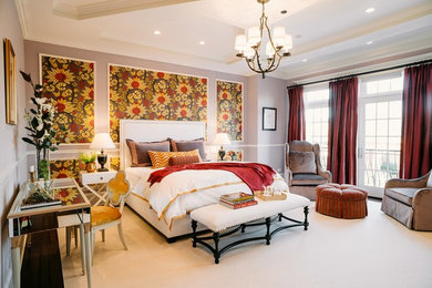 This is an example of a transitional bedroom in Chicago.
