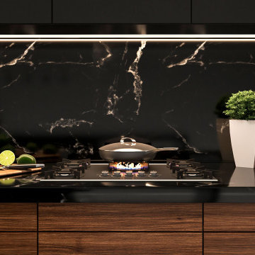 Cocina Negra con Madera