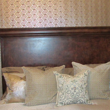 gold and silver master bedroom