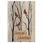DDCG - "Season's Greetings" Cardinals Canvas Wall Art, 24"x36" - Spread holiday cheer this Christmas season by transforming your home into a festive wonderland with spirited designs. This "Season's Greetings" Cardinals 24x36 Canvas Wall Art makes decorating for the holidays and cultivating your Christmas style easy. With durable construction and finished backing, our Christmas wall art creates the best Christmas decorations because each piece is printed individually on professional grade tightly woven canvas and built ready to hang. The result is a very merry home your holiday guests will love.