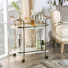 Furniture of America Anneliese Contemporary Metal Bar Cart in Gold Champagne