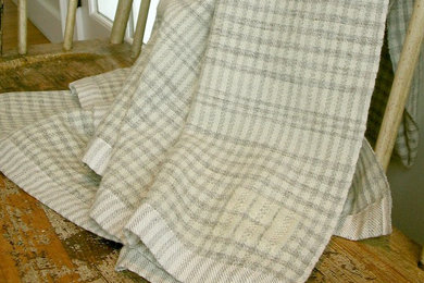 Grey and White Check throw