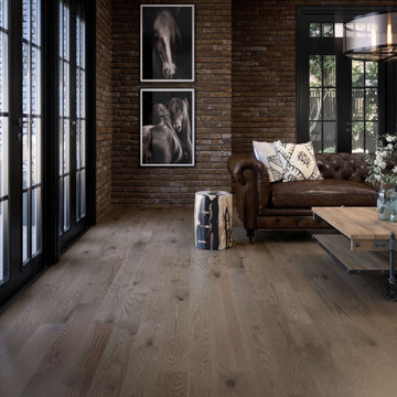 Wire Brushed Red Oak Character Shale UVF