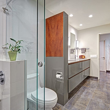 Gold River Modern Pommele Sapele Bath