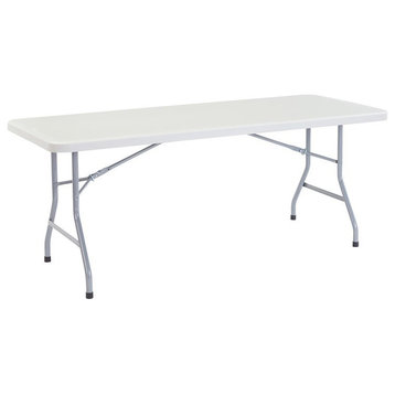 NPS BT3000 30x72" Modern Plastic Heavy Duty Folding Table in Speckled Gray