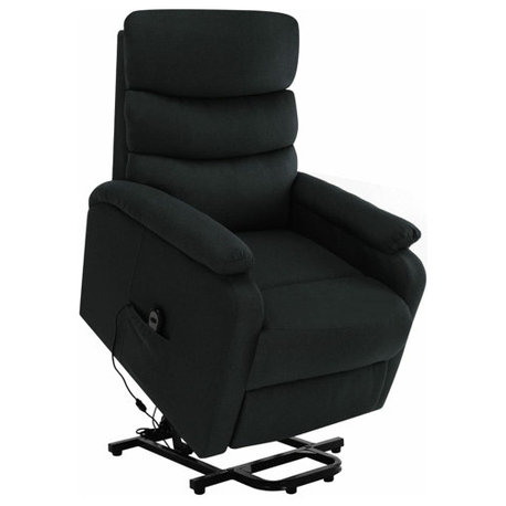 vidaXL Power Lift Recliner Electric Lift Chair for Home Theater Black Fabric