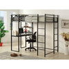 Furniture of America Mattelius Metal Twin Loft Bed with Workstation in Silver