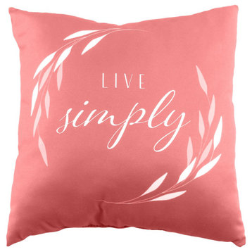 Live Simply Double Sided Pillow, Pink