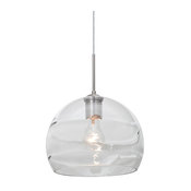 Besa Spirit 10 Cord Pendant, Clear, Satin Nickel