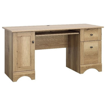 Pemberly Row Select Engineered Wood Computer Desk in Timber Oak Finish
