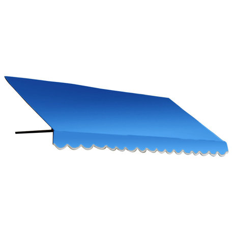 Awntech 10' Dallas Retro Acrylic Fabric Fixed Awning, Bright Blue
