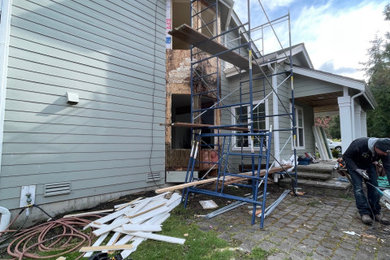 Inspiration for a two-story exterior home remodel in Seattle