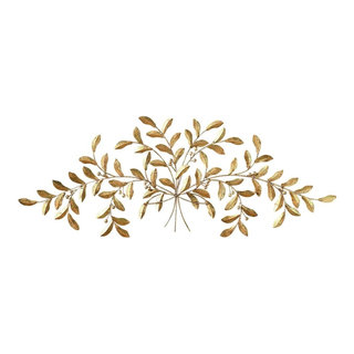 Brushed Gold Flowing Leaves Wall Decor