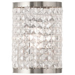Livex Lighting - Grammercy Wall Sconce, Brushed Nickel - Crystal strands strung in a decrotive shade design define this classically glamorous wall sconce in which the bulbs are completely shaded allowing the light to shine through the K9 crystal for a warm intimate lighting feel.