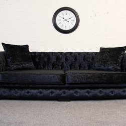 Black Crushed Velvet Essex Chesterfield Sofa - Sofas