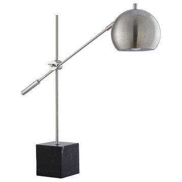 Inspired Home Harmonee Table Lamp, Marble Stone Base, Stainless Steel