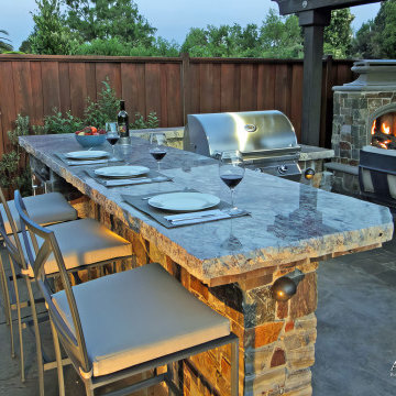 Pleasanton, Black Ave., Small backyard has all the desired key elements.