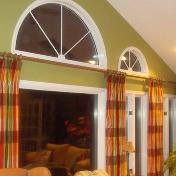 Sunroom | Buffalo Check Silk Draperies