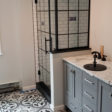 Black frameless shower doors