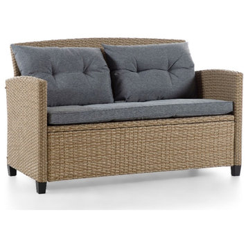 Muse & Lounge Co. Fields 48" Outdoor Loveseat Sofa in Natural Wicker / Rattan
