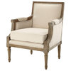 Natural Birch Upholstered Accent Chair, Natural