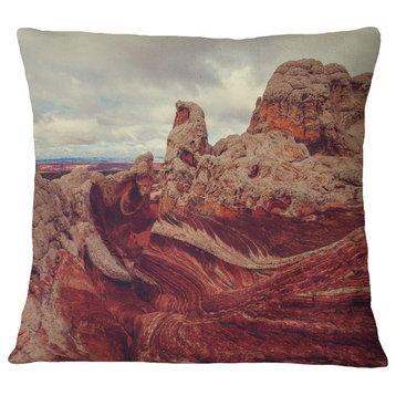 Beautiful View of Vermillion Cliffs Landscape Printed Throw Pillow, 16"x16"