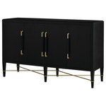 Currey & Company - Verona Sideboard - Every room needs a stylish accent piece. The Mara Console comes prepared to deliver sophistication with its dramatic black finish and geometric base. You can adjust six shelves and the glides to customize this stunning piece. Add bold contrast in your living room with a table that's stylish through and through.