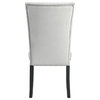 Maklaine Transitional Styled Velvet Side Chair Set in Gray Finish