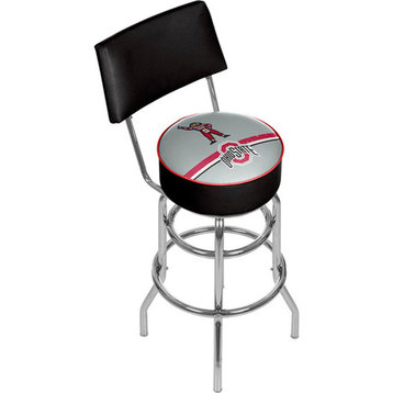 Ohio State Shadow Brutus Padded Bar Stool With Back