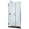 Unidoor Frameless Hinged Shower Door, 46 - 47"W x 72"H, Brushed Nickel
