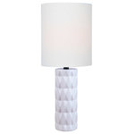 Lite Source - Lite Source LS-23203WHT Delta - One Light Table Lamp - Table Lamp, Gold Ceramic/White Linen Shade, E27 A 100W.  Shade Included: YesDelta One Light Table Lamp White White Linen Shade *UL Approved: YES *Energy Star Qualified: n/a  *ADA Certified: n/a  *Number of Lights: Lamp: 1-*Wattage:100w E27 A bulb(s) *Bulb Included:No *Bulb Type:E27 A *Finish Type:White