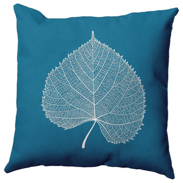 Leaf Study Accent Pillow, Unreal Teal, 16"x16"