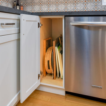 Two-toned Cabinetry + Spanish tile in Dos Vientos Kitchen Remodel
