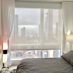 Manhattan View Condo- Ripplefold Drapery - Roller Shades
