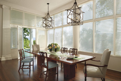 Dining room - coastal dining room idea in Other