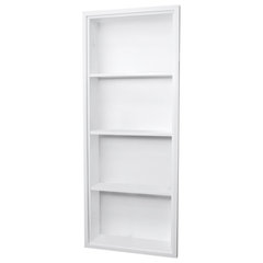 Coventry 25 in. W x 14 in. H Wall-Mounted Bath Shelf with Two Towel Rods in  White