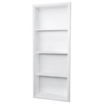 Fox Hollow Furnishings - 14x36 Recessed Sloane Wall Niche, White With Plain Back 3 Shelves - The 14x36 White Sloane Wall Niche by Fox Hollow Furnishings features a simple but sophisticated rectangle shape and is handmade from wood then painted a stunning white, giving this a nice, clean look. Available with beadboard back or plain back and with 3 shelves or 2. Also available in 14x18 and 14x24 - click on our shop to see all of our great storage solutions!
