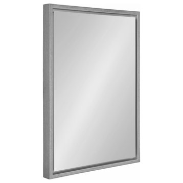 Evans Framed Floating Wall Mirror, Silver 18x24